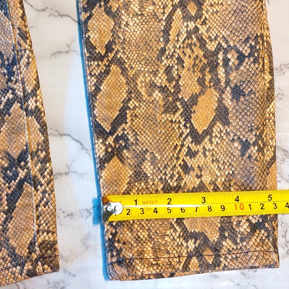 FRAME Le High Skinny Coated Python Snake Print Jeans, Size 26 - Picture 8 of 10